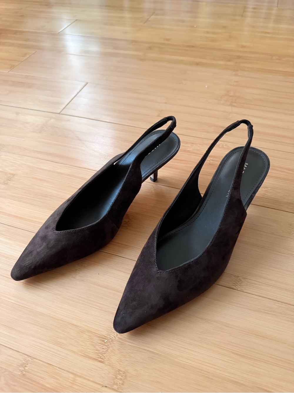 Marc Fisher - Labela- Suede Pointed Slingback Heels - Brown - Size 7